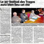 Le 35e festival des Tragos aura bien lieu cet été
