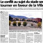 Le conflit au sujet du stade...