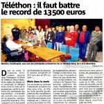 Téléthon : il faut battre le record de 13500 euros