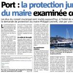 Port : le protection juridique du maire examinée ce soir