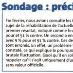 Sondage : pr&eacute;cisions