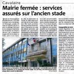 Mairie ferm&eacute;e : services assur&eacute;s sur l'ancien stade