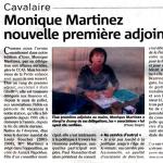 Monique Martinez nouvelle premi&egrave;re adjointe