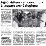 6500 visiteurs en deux mois &agrave; l'espace arch&eacute;ologique