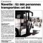 Navette : 62000 personnes transport&eacute;es cet &eacute;t&eacute;